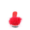 Fabulicious GLORY-501F-8 Red Vegan Leather Fur