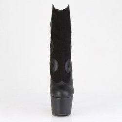 Pleaser ADORE-1034 Black Vegan Suede Leather Ankle Boots