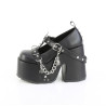 Demonia CAMEL-33 Black Vegan T-Strap Chunky Shoes