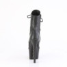 Pleaser COURTLY-3015 Black Glitter Stiletto Thigh Boots