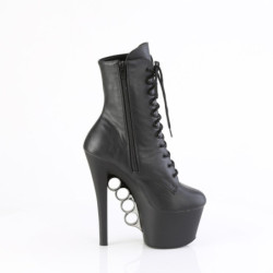 Pleaser COURTLY-3015 Black Glitter Stiletto Thigh Boots