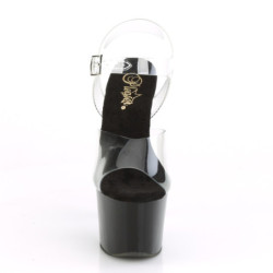 Pleaser COURTLY-3015 Black Glitter Stiletto Thigh Boots