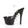 Pleaser COURTLY-3015 Black Glitter Stiletto Thigh Boots