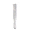 Pleaser COURTLY-3015 White Glitter Stiletto Thigh Boots