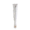 Pleaser COURTLY-3015 White Glitter Stiletto Thigh Boots