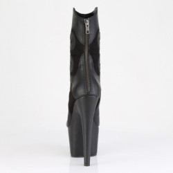 Pleaser ADORE-1034 Black Vegan Suede Leather Ankle Boots
