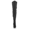 Pleaser LEGEND-8899 Black Genuine Leather Thigh Boots