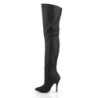 Pleaser LEGEND-8899 Black Genuine Leather Thigh Boots