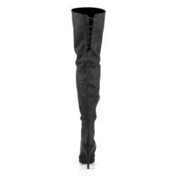 Pleaser LEGEND-8899 Black Genuine Leather Thigh Boots