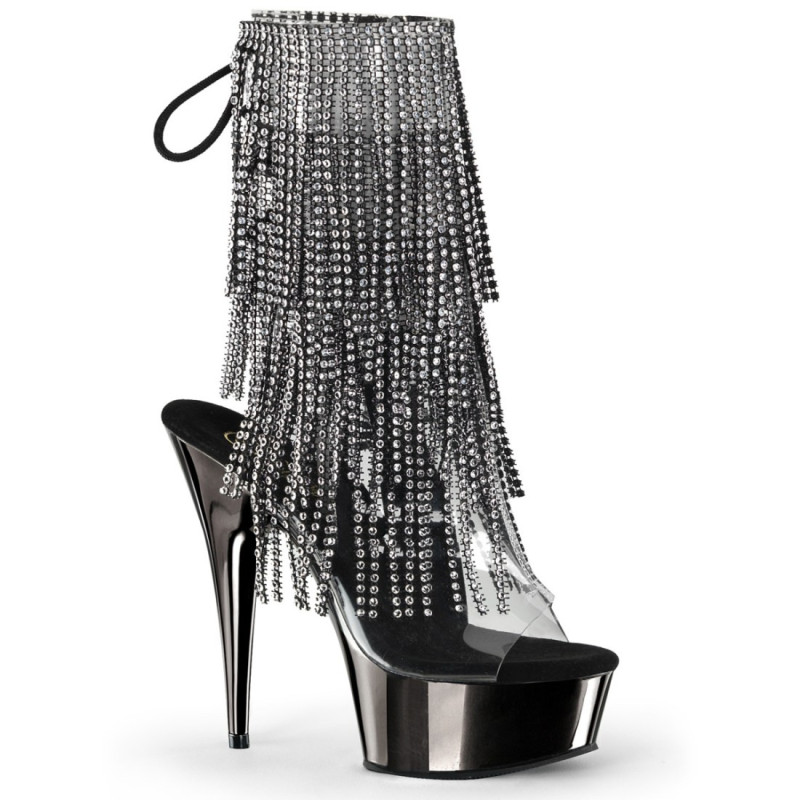 Pleaser DELIGHT-1017RSF Transparent Black Pewter Chrome Pleaser DELIGHT-1017RSF Transparent Black Pewter Chrome