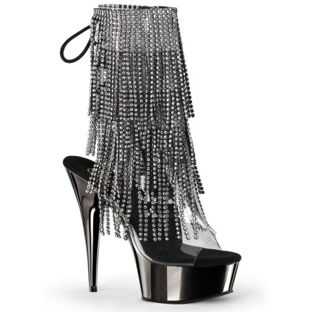 Pleaser DELIGHT-1017RSF Transparent Black Pewter Chrome