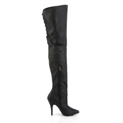 Pleaser LEGEND-8899 Black Genuine Leather Thigh Boots