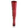 Pleaser LEGEND-8899 Red Genuine Leather Thigh Boots