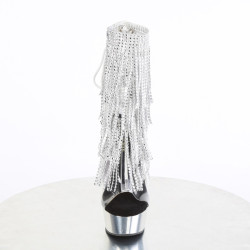 Pleaser DELIGHT-1017RSF Transparent Silver Chrome Boots