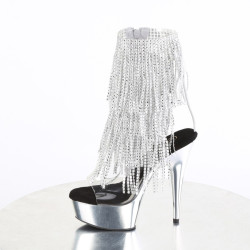 Pleaser DELIGHT-1017RSF Transparent Silver Chrome Boots