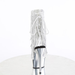 Pleaser DELIGHT-1017RSF Transparent Silver Chrome Boots