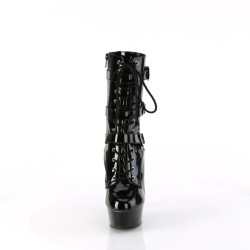 Pleaser DELIGHT-1043 Black Patent Women's Ankle Boots