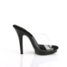 Fabulicious LIP-101 Transparent Black Mules Women