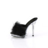 Fabulicious LIP-101-8 Black Satin Transparent Mules