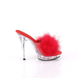 Fabulicious LIP-101-8 Red Satin Fur Transparent Sale