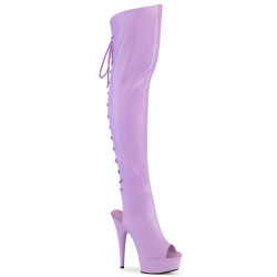 Pleaser DELIGHT-3019 Lavender Laced Thigh High Boots