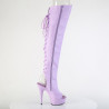 Pleaser DELIGHT-3019 Lavender Laced Thigh High Boots