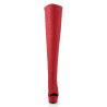Pleaser DELIGHT-3019 Red Laced Thigh High Boots