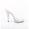 Fabulicious LIP-101CAS Transparent Silver Strass Mules