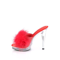 Fabulicious GLORY-501F-8 Red Vegan Leather Fur