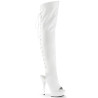 Pleaser DELIGHT-3019 White Laced Thigh High Boots