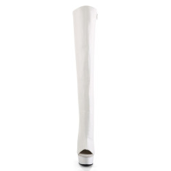 Pleaser DELIGHT-3019 White Laced Thigh High Boots