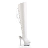 Pleaser DELIGHT-3019 White Laced Thigh High Boots