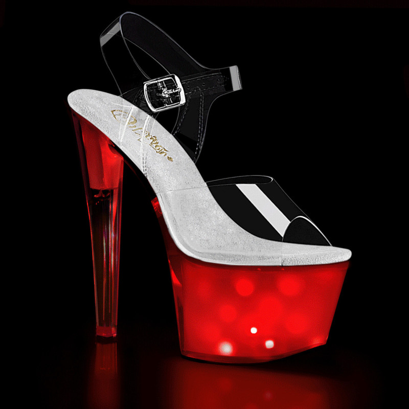 Pleaser DISCOLITE-708 Clear Light Up Platform High Heels Pleaser DISCOLITE-708 Clear Light Up Platform High Heels