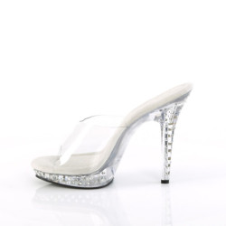 Fabulicious LIP-101SDT Transparent Heeled Mules Women