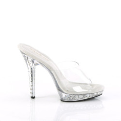 Fabulicious LIP-101SDT Transparent Heeled Mules Women