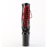 Pleaser FLAMINGO-1020 Black Patent Black-Red Ankle Boots