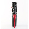 Pleaser FLAMINGO-1020 Black Patent Black-Red Ankle Boots