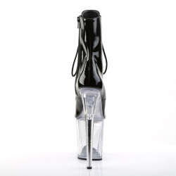 Pleaser FLAMINGO-1021 Black Patent Transparent Boots