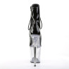 Pleaser FLAMINGO-1021 Black Patent Transparent Boots