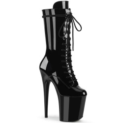 Pleaser FLAMINGO-1050 Black Patent Women Ankle Boots