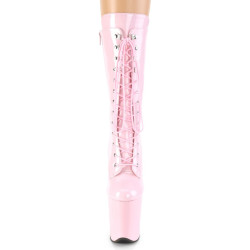 Pleaser FLAMINGO-1050 Rose Patent Women's Ankle Boots