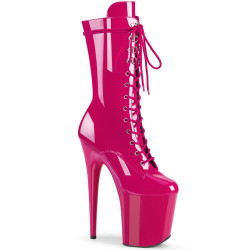 Pleaser FLAMINGO-1050 Pink Patent Women's Ankle Boots