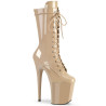Pleaser FLAMINGO-1050 Nude Patent Women's Ankle Boots