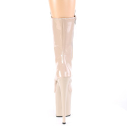 Pleaser FLAMINGO-1050 Nude Patent Women's Ankle Boots