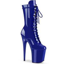 Pleaser FLAMINGO-1050 Blue Patent Women's Ankle Boots