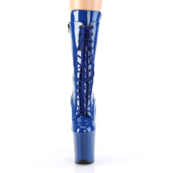 Pleaser FLAMINGO-1050 Blue Patent Women's Ankle Boots