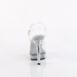 Fabulicious LIP-108MG Clear High Heeled Bridal Sandals