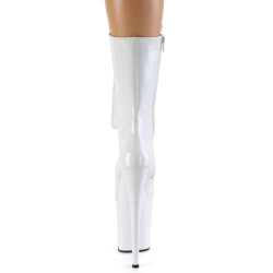 Pleaser FLAMINGO-1050 White Patent Women Ankle Boots