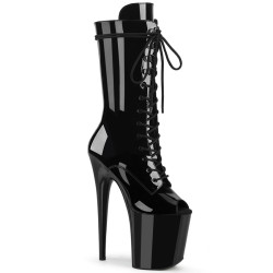 Pleaser FLAMINGO-1051 Black Patent Women Ankle Boots