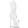 Pleaser FLAMINGO-1051 White Patent Women Ankle Boots